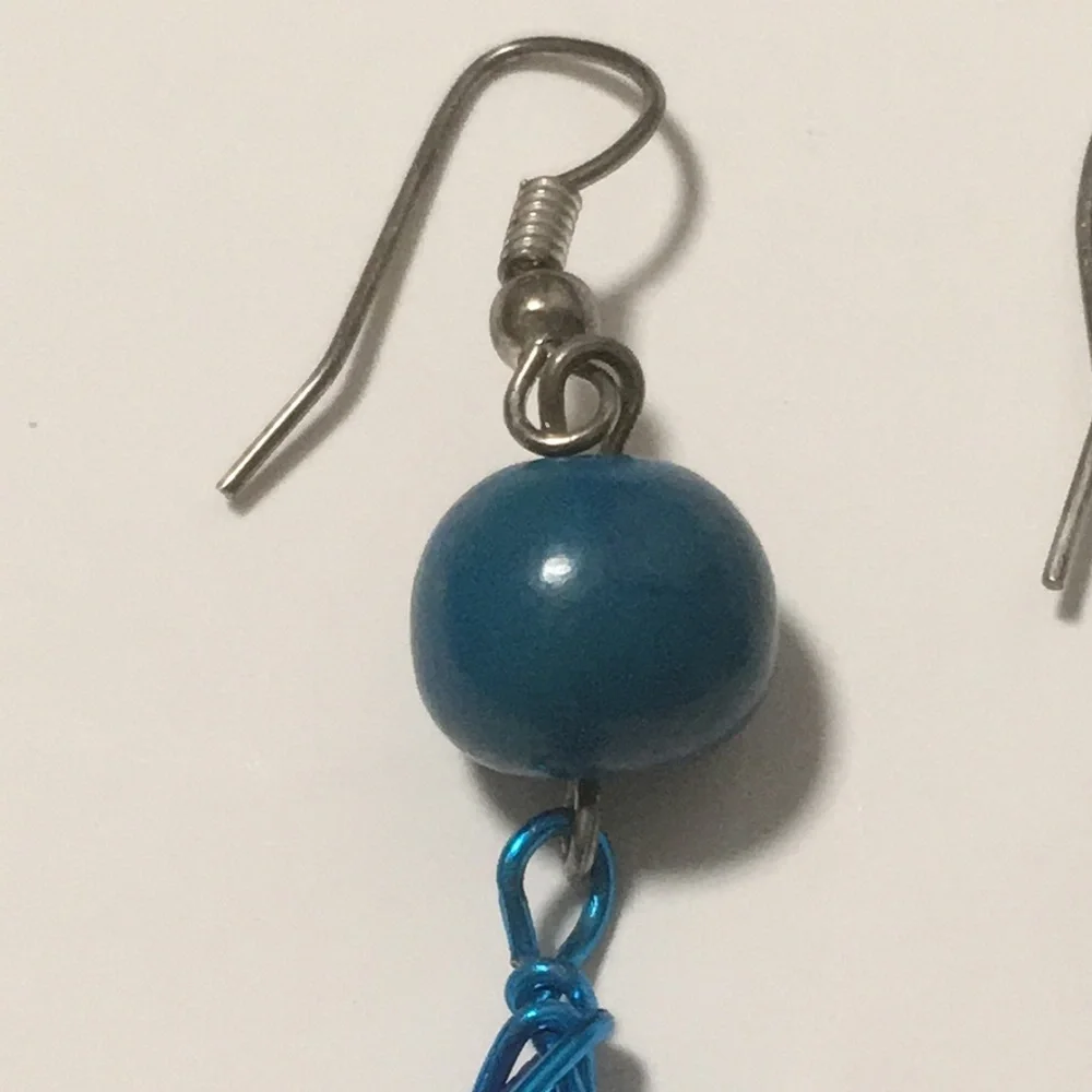 Ladies’ Pink & Blue Fishhook Earrings